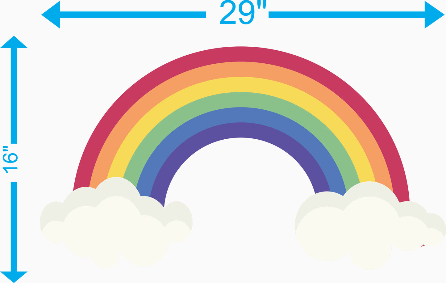 Rainbow Wall Decal – Kids Room Decor 29" x 16"