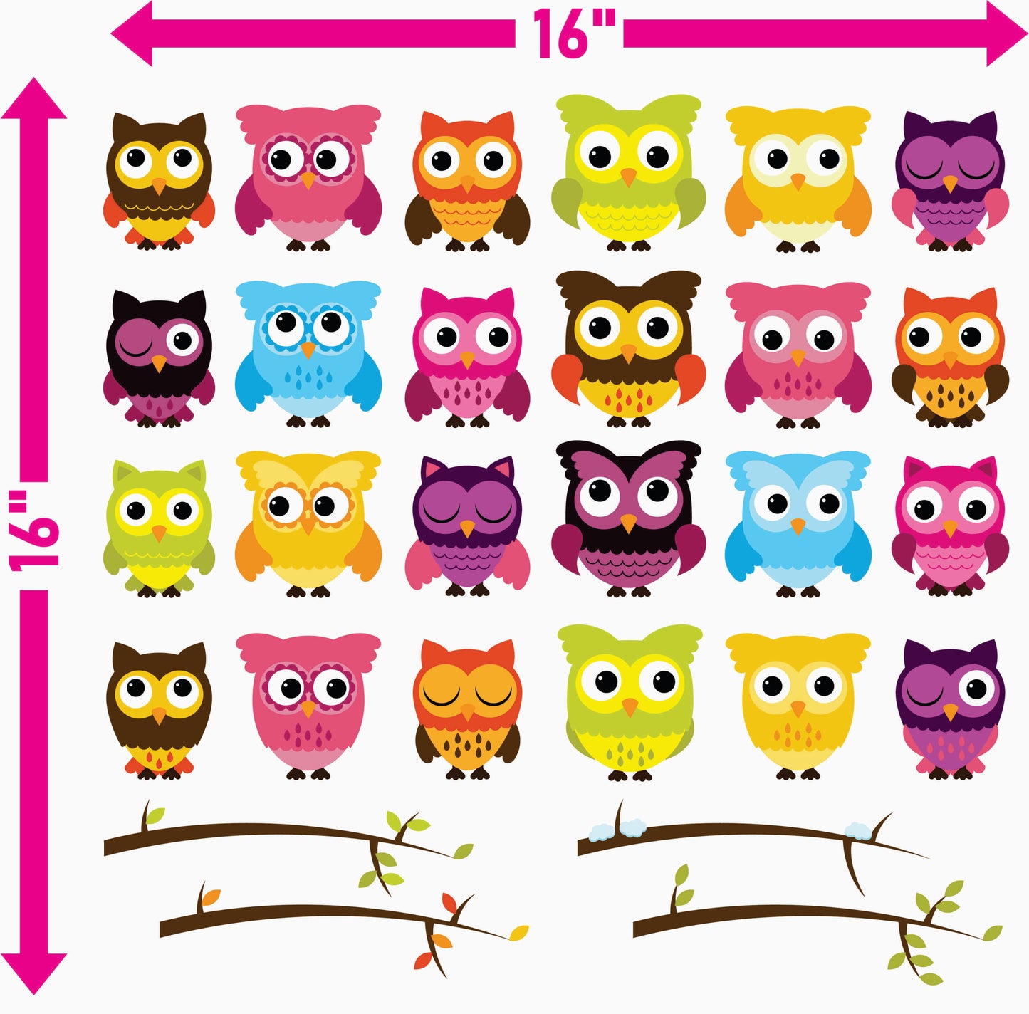 16x16 Owl Pattern – High Quality Printable Design