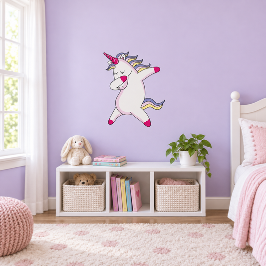 Application example — Dabbing Unicorn Sticker — 17x20 in Premium Vinyl