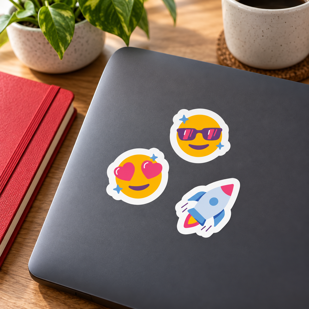 Application example — Emoji & Icons Sticker Sheet – Adhesive Vinyl (18x14 in)