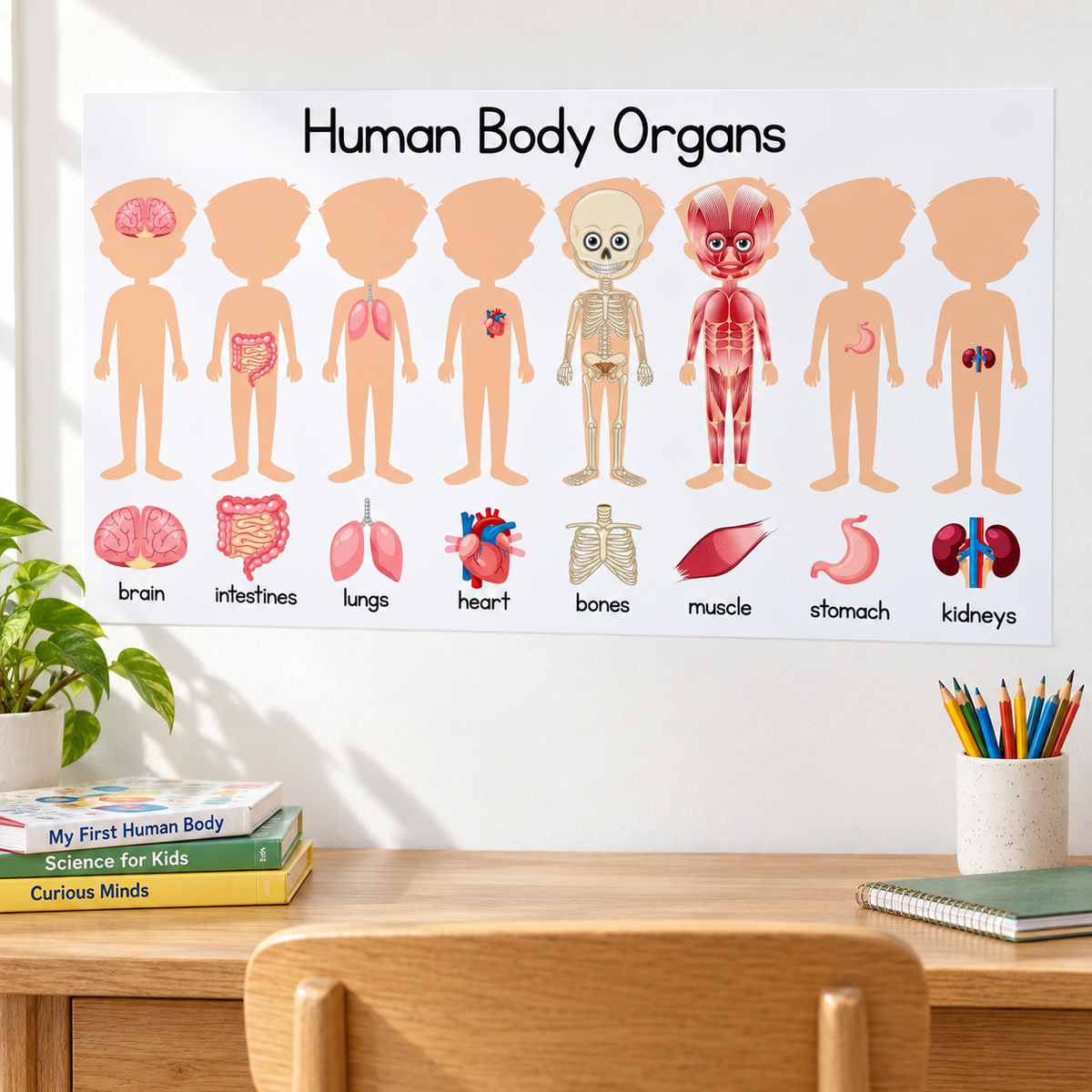 Application example — Human Body Organs Adhesive Vinyl – 30 inches x 18 inches