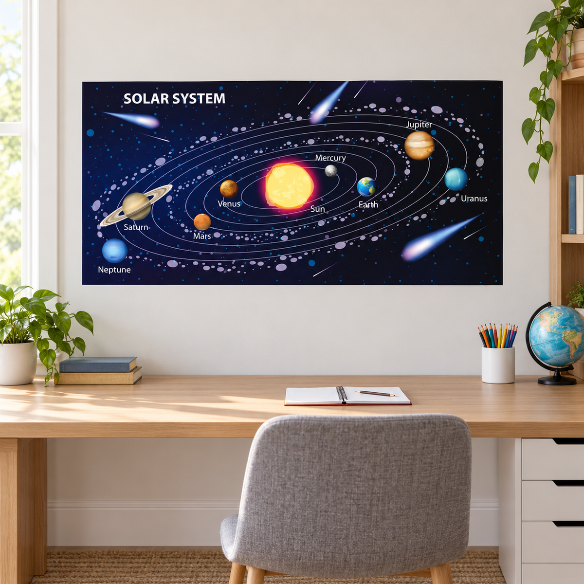 Application example — Solar System Adhesive Vinyl – 35 x 18 inches
