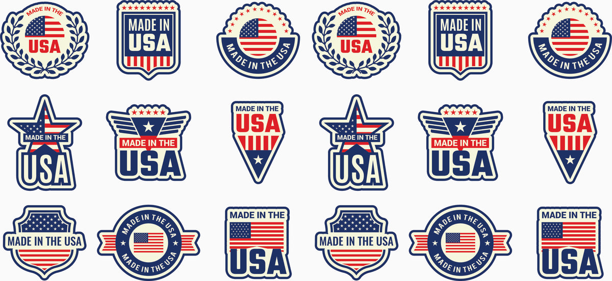 Made in USA Vinyl Label Sticker Sheet — 18 × 8 in