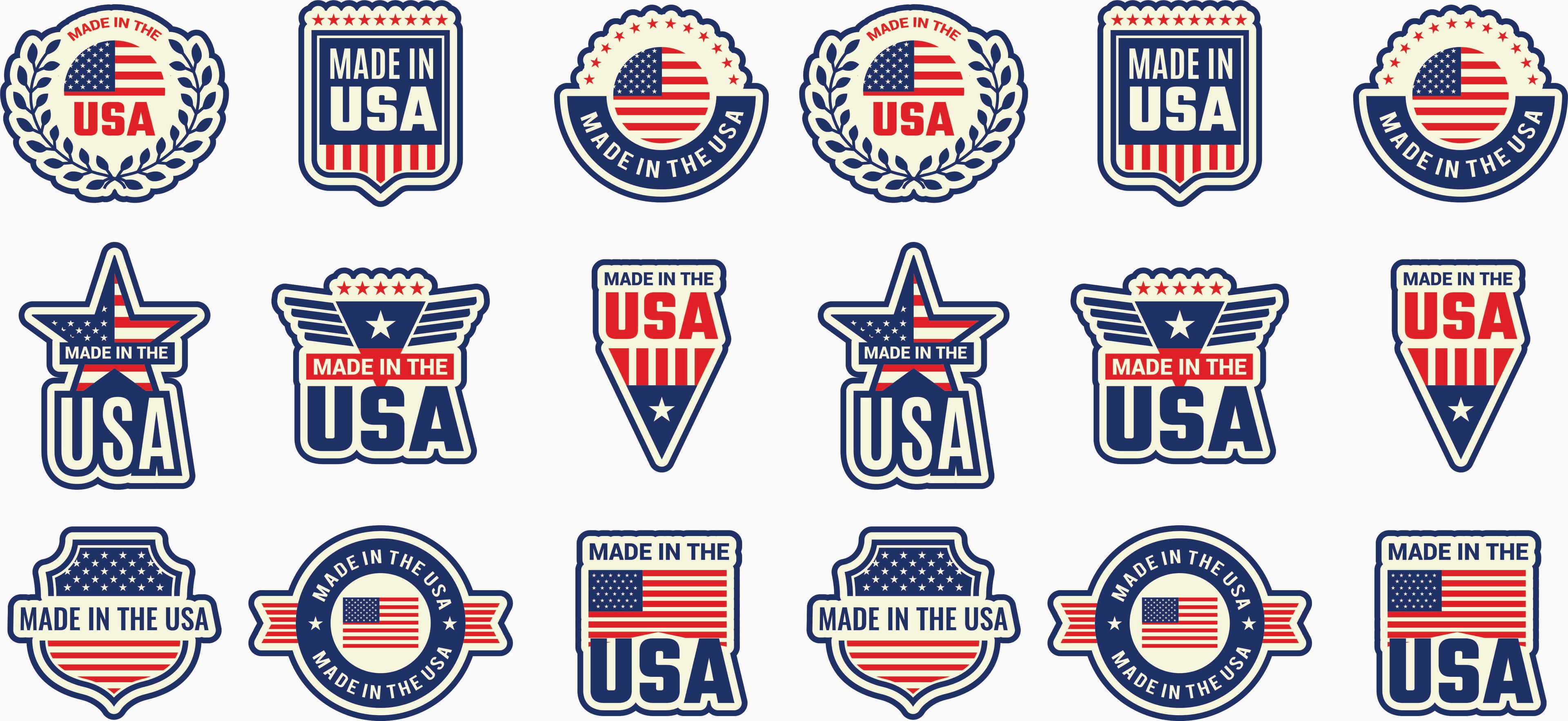 🇺🇸 Made in USA Premium Label Sticker Pack — 18×8 in