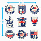 🇺🇸 Made in USA Sticker Collection – 9 Designs (18×18 inches)