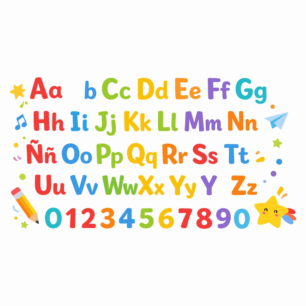 Colorful Alphabet & Numbers Educational Vinyl (18 × 34 in)