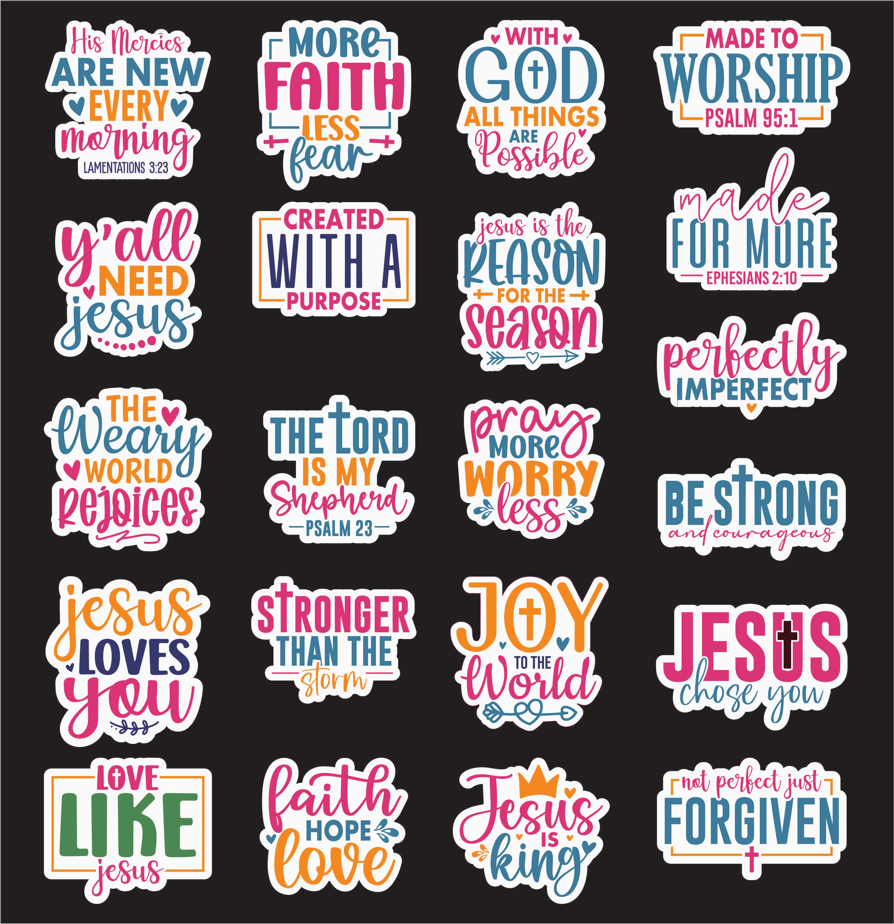 ✝️ Christian Inspirational Sticker Pack — 18×20 in Vinyl Sheet
