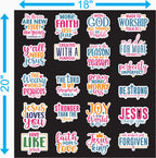 ✝️ Christian Inspirational Sticker Pack — 18×20 in Vinyl Sheet