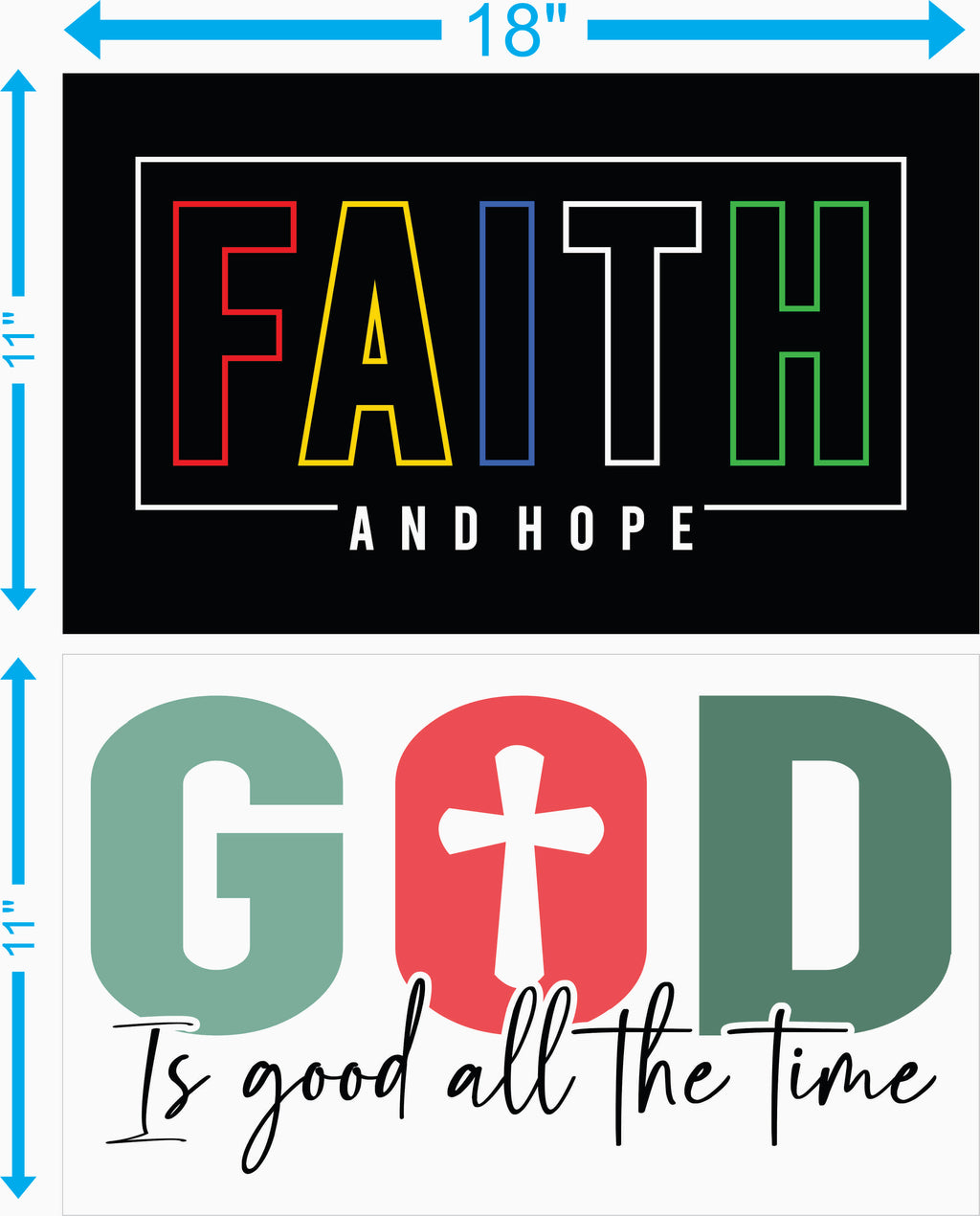 Faith &amp; Inspiration Sticker Set – 2 Designs (18×11 inches)