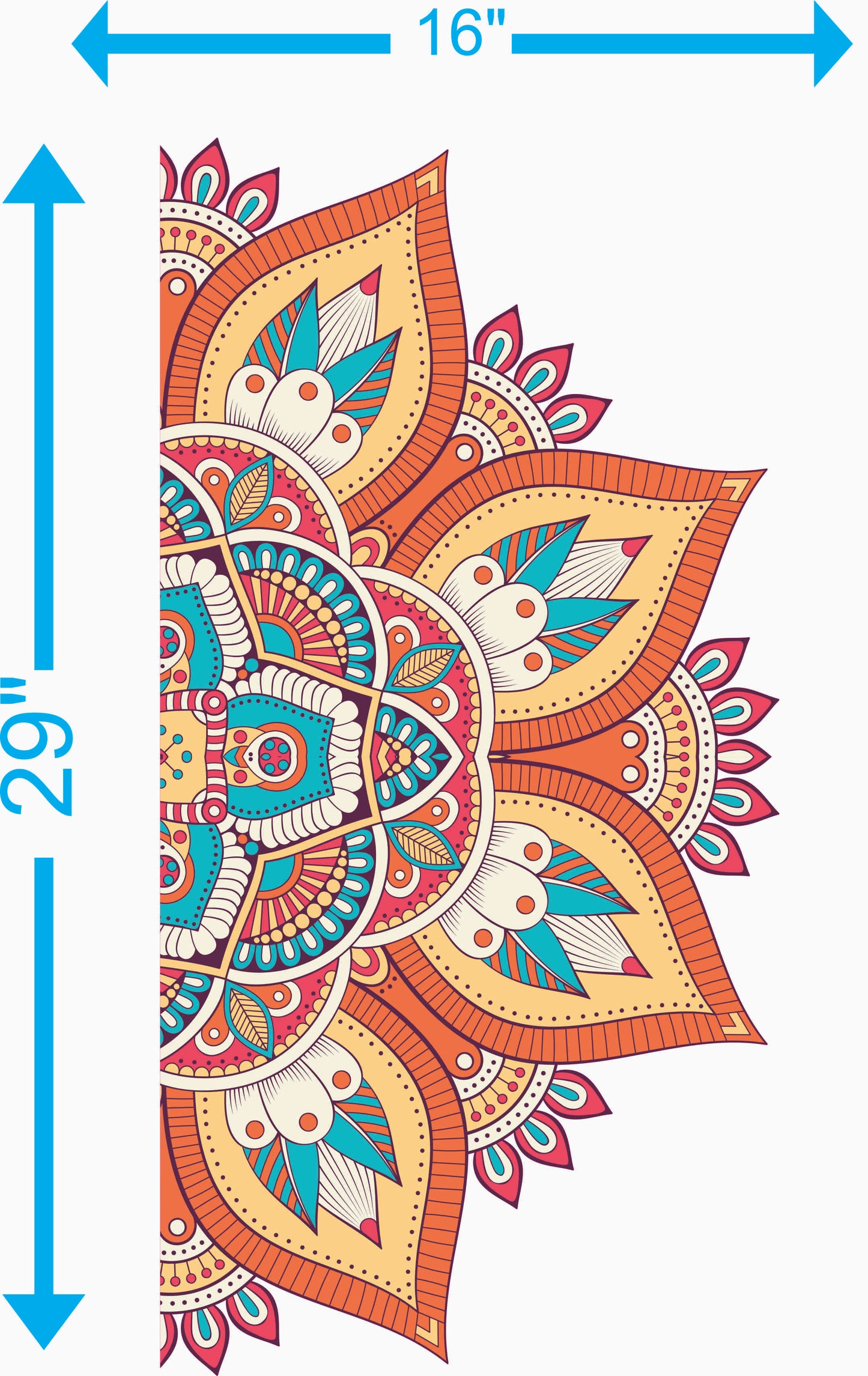 Vibrant Decorative Mandala – Premium Printed Vinyl Wall 29x16