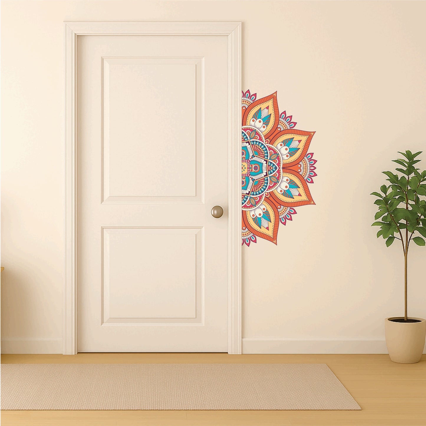 Vibrant Decorative Mandala – Premium Printed Vinyl Wall 29x16