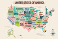 United States Illustrated Map – 18×12 inches