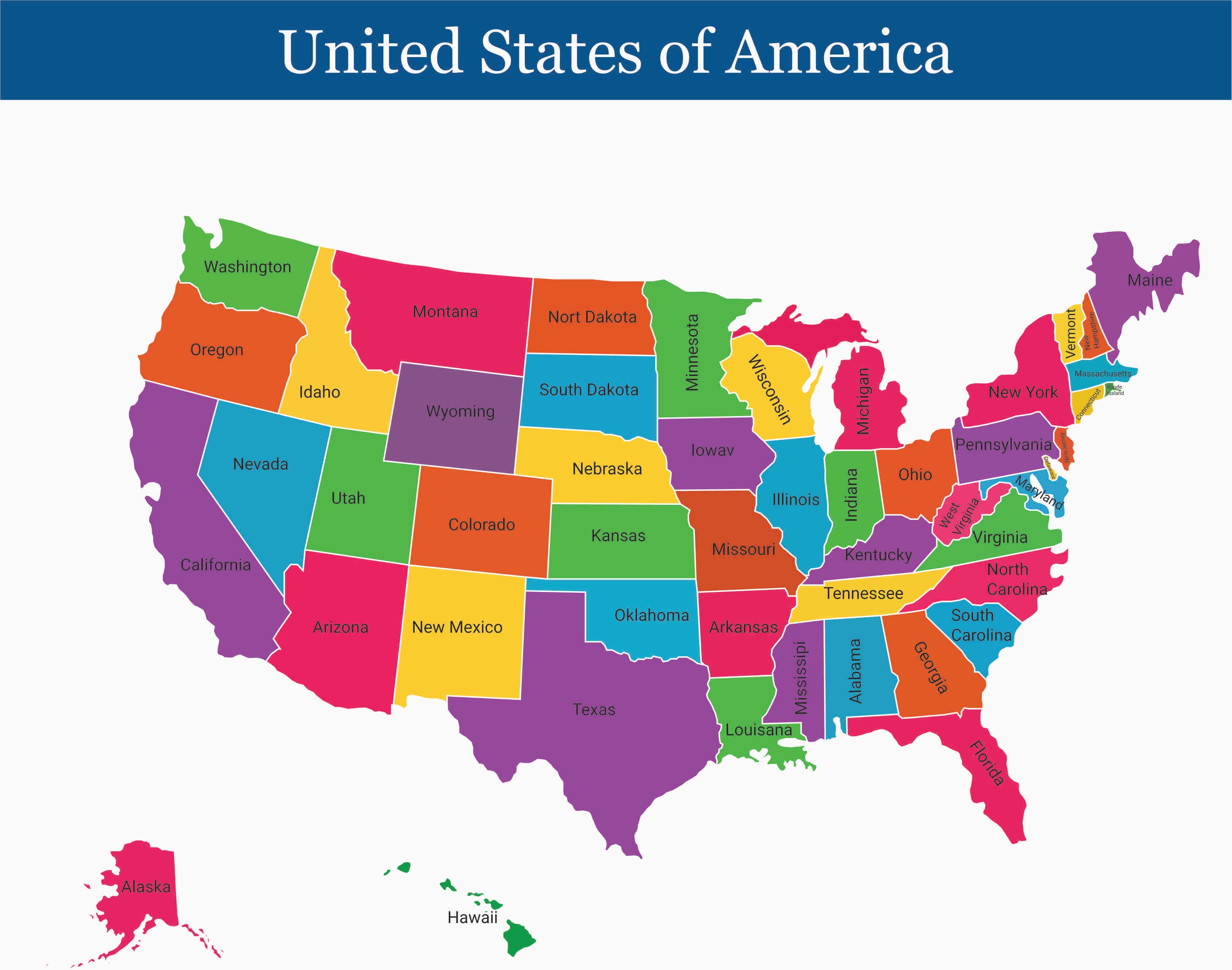 United States Map – 18×14 inches