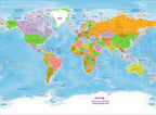 World Map in French – Educational Adhesive Vinyl (26x18 in)