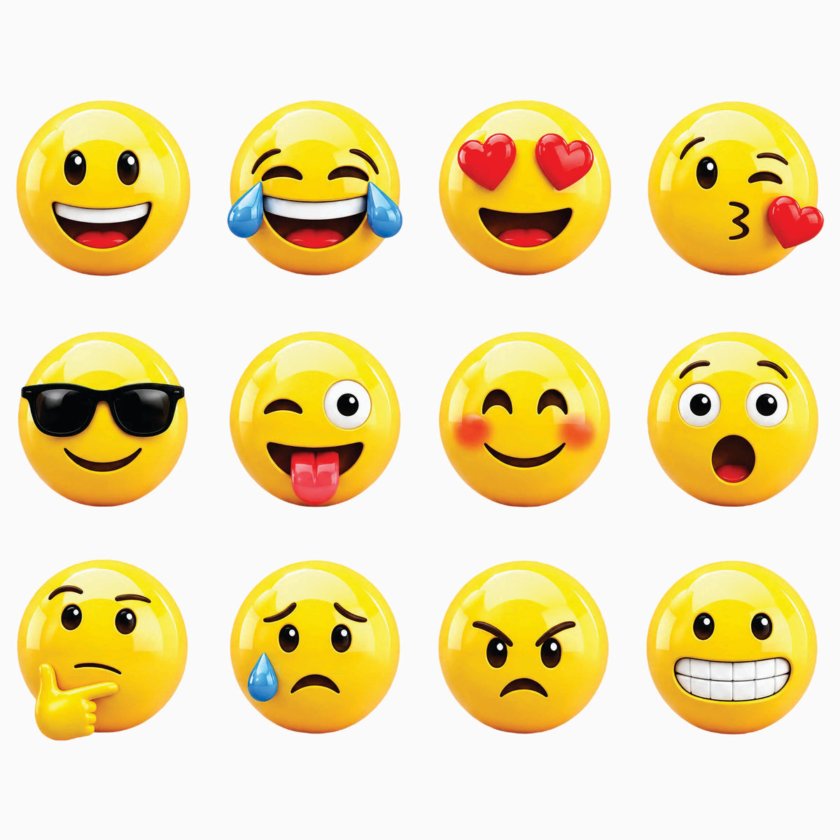 Emoji Faces Vinyl Sticker Sheet — 18 × 14 in