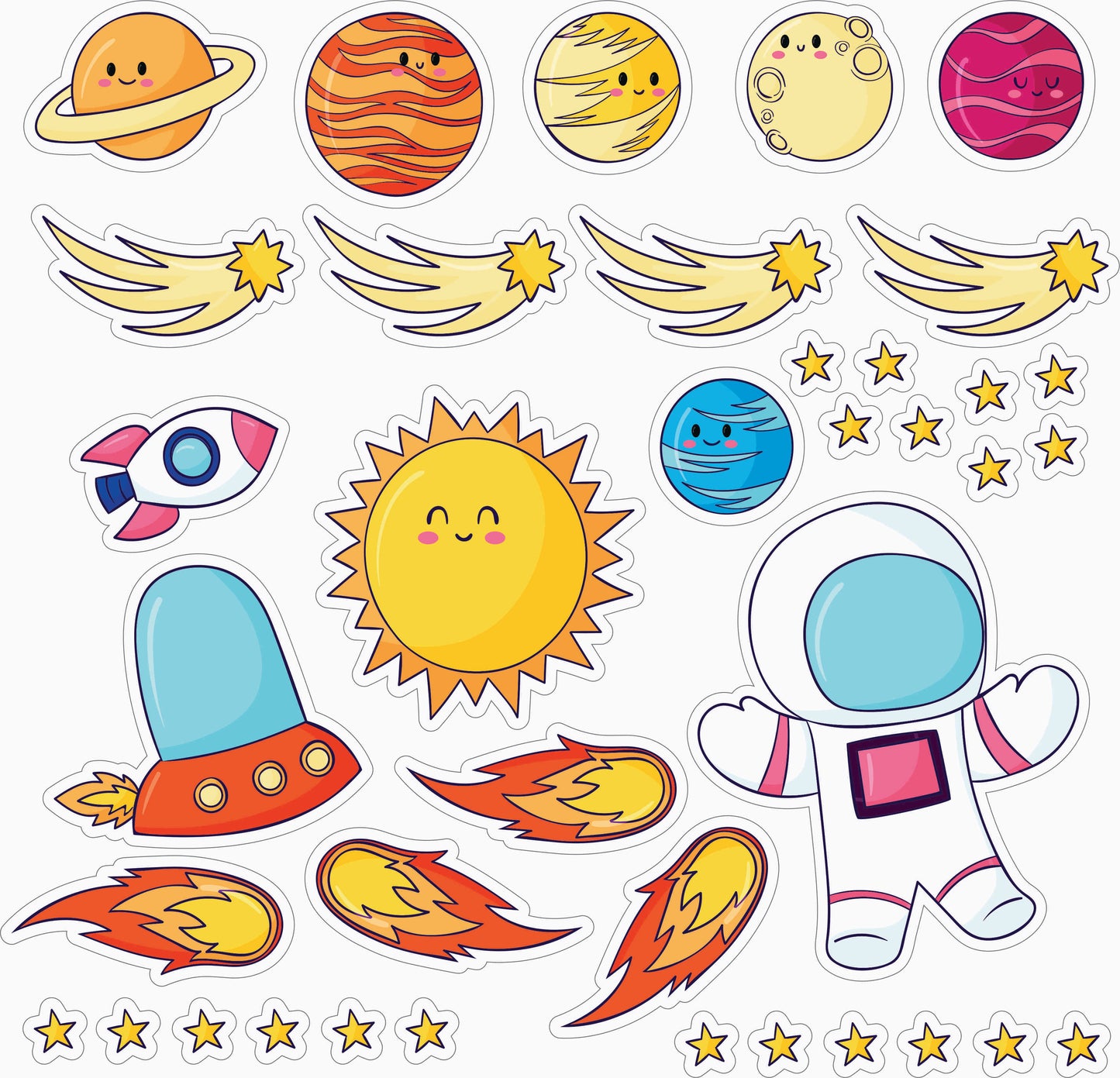 Space Adventure Sticker Pack — 18x18 in