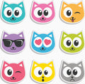 Cute Cat Face Sticker Pack – 9 Designs