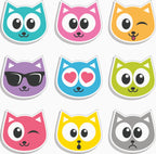 Cute Cat Face Sticker Pack – 9 Designs