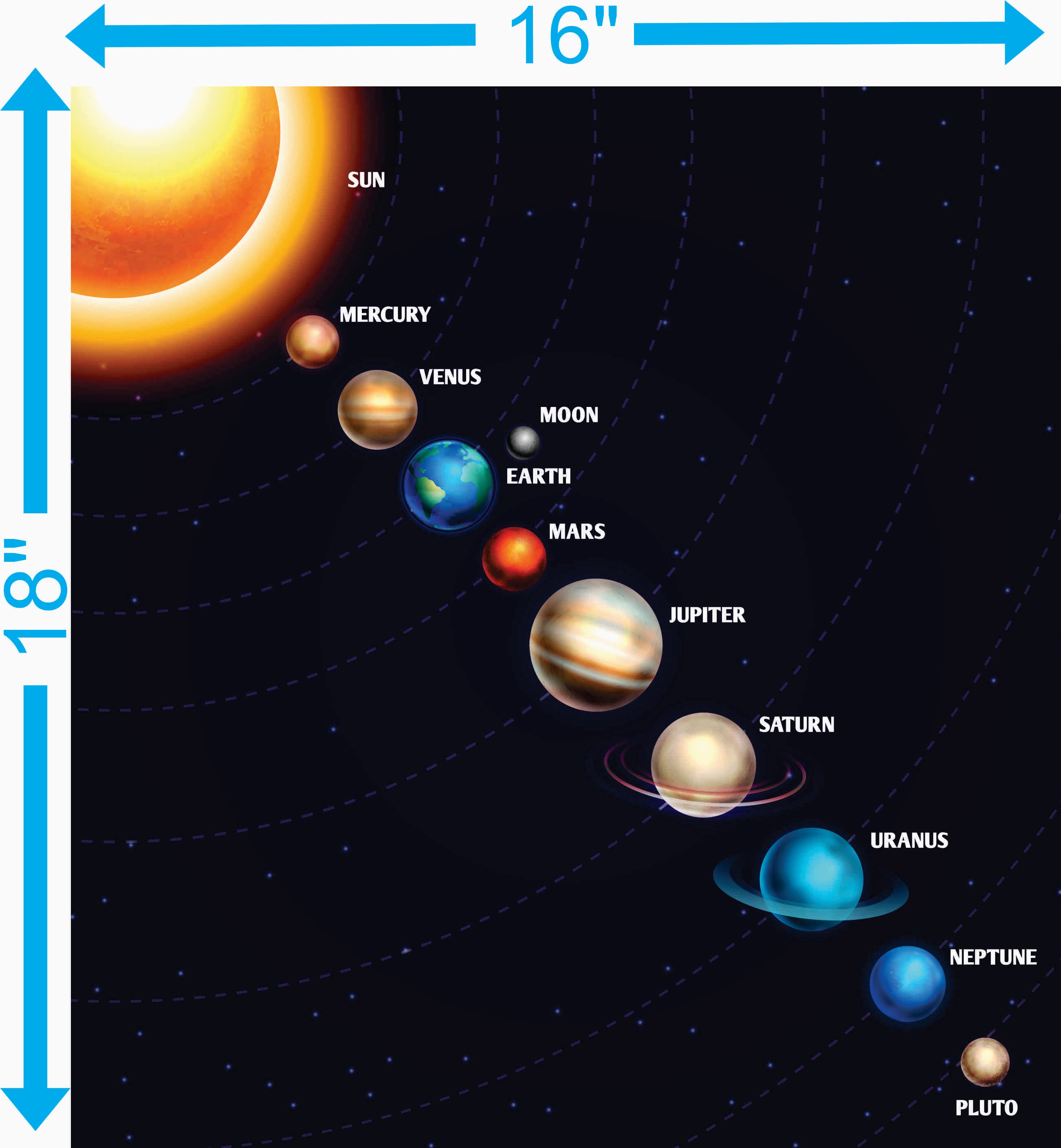 Solar System Adhesive Vinyl – 16 x 18 inches