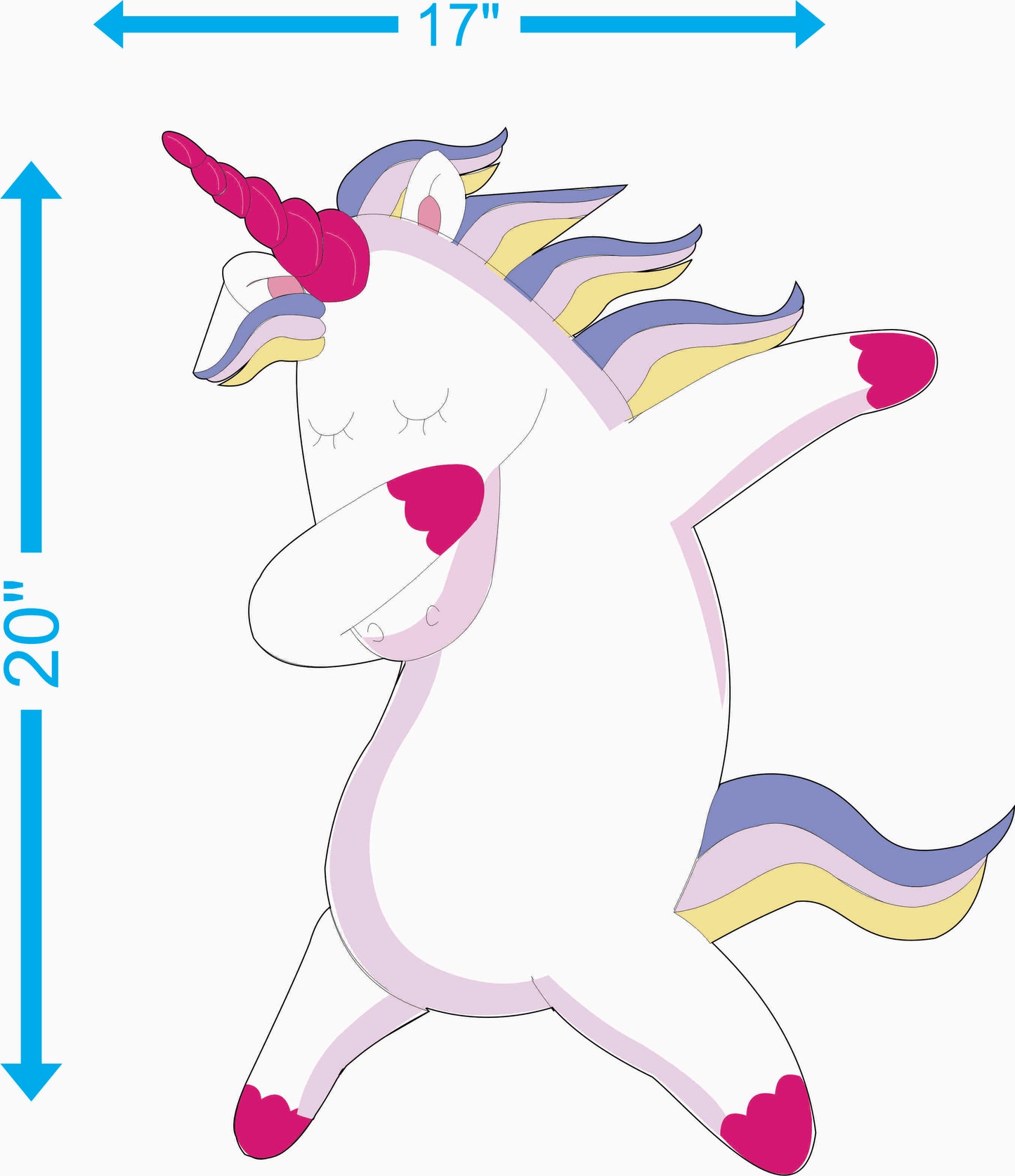 Dabbing Unicorn Sticker — 17x20 in Premium Vinyl