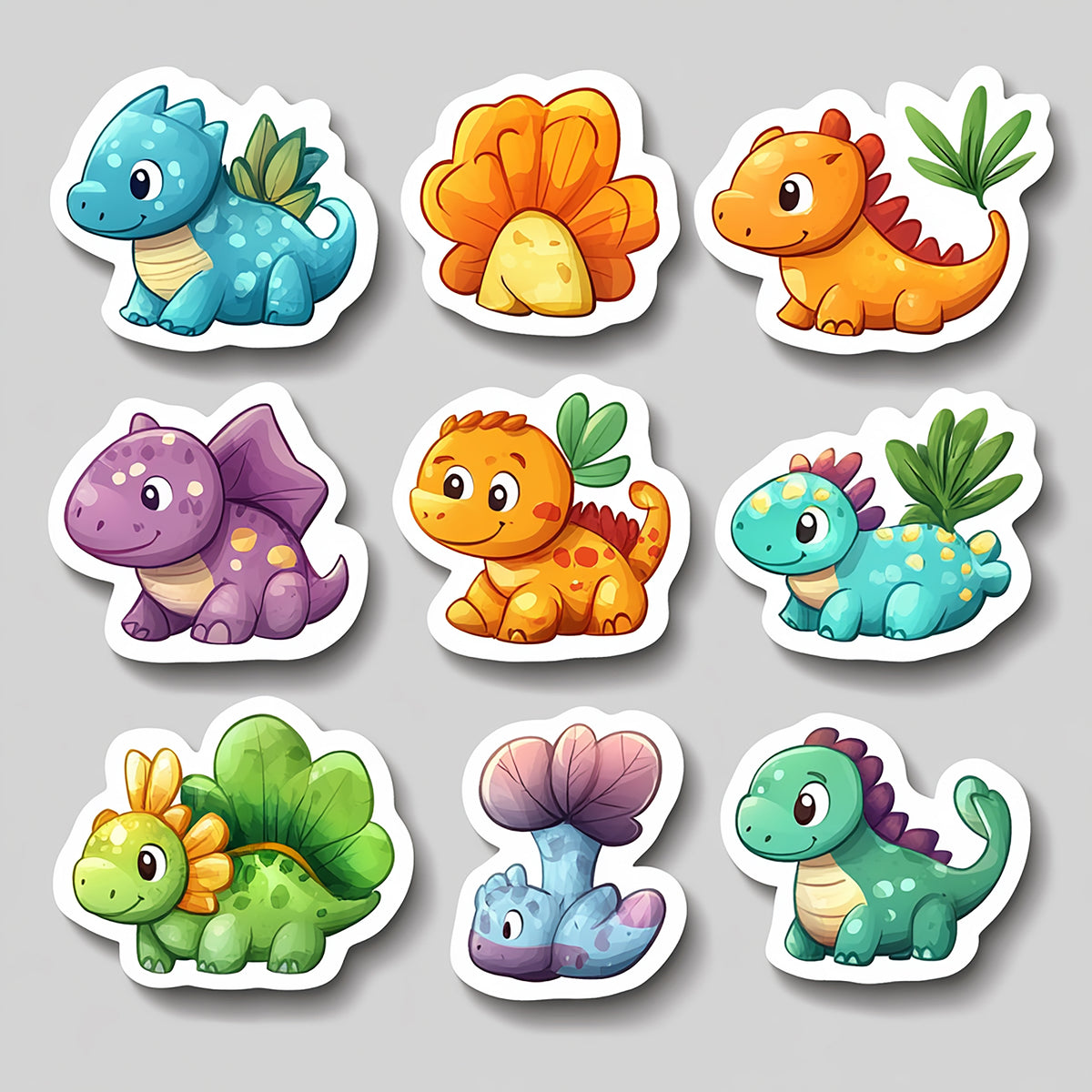 Plant-Back Dinosaur Vinyl Sticker Sheet — 18 × 18 in